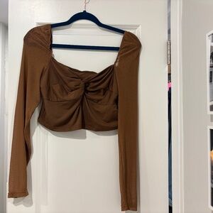 Brown Long Sleeve Top